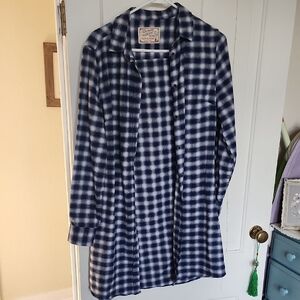 Jachs MFG Co Blue Checkered Women's Duster Flannel